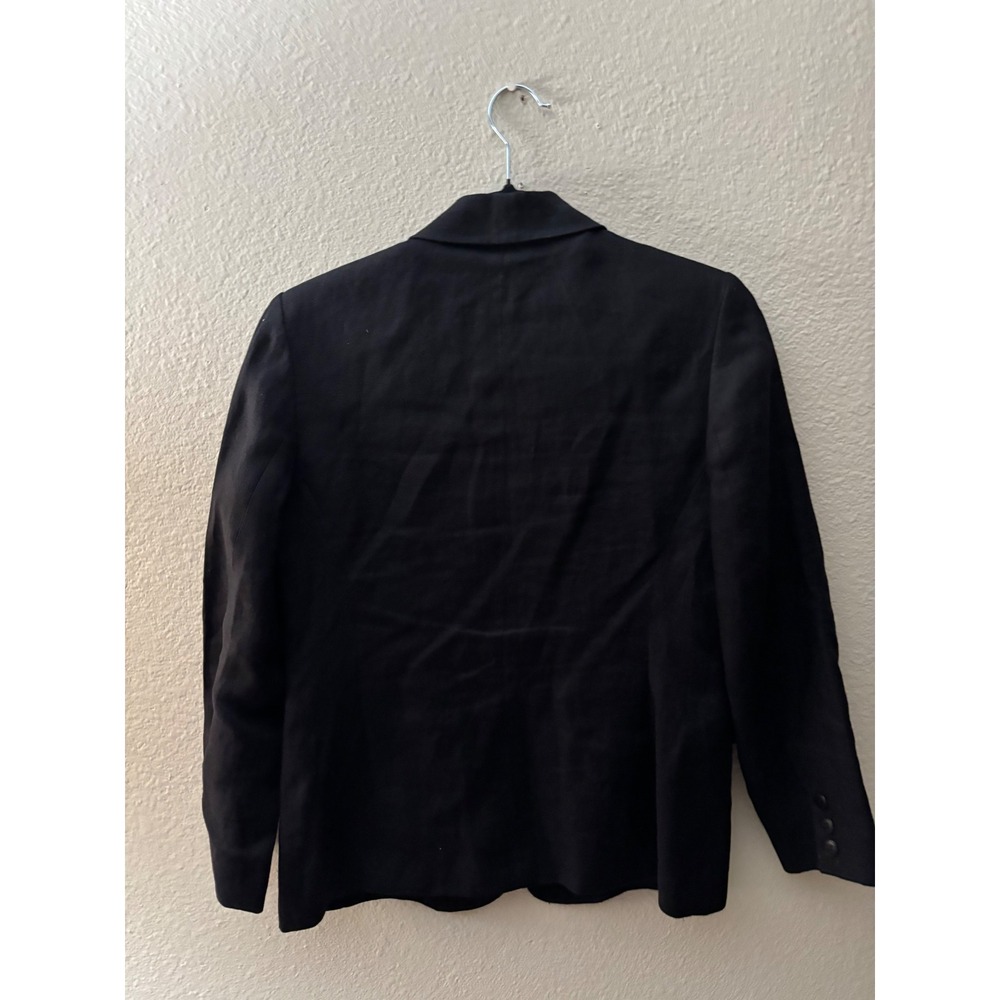 Talbots Petites Black 100% Irish Linen Blazer Jacket Size 2P 
A1106 - Picture 2 of 4
